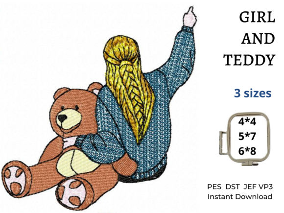 Girl and Teddy Embroidery Design: A Designer's Review