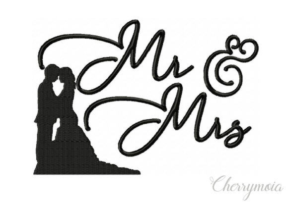 Mr Mrs: A Wedding Embroidery File for Seasonal and Holiday Product Lines