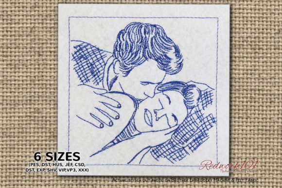 Review: Boy Kissing on Cheeks Embroidery Design